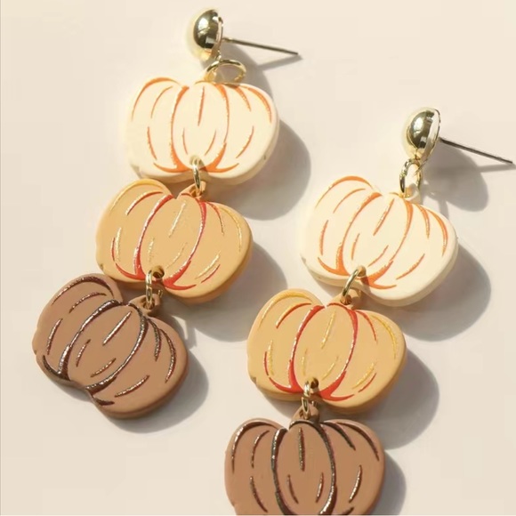 Pumpkin Dangle Earrings - Picture 2 of 6